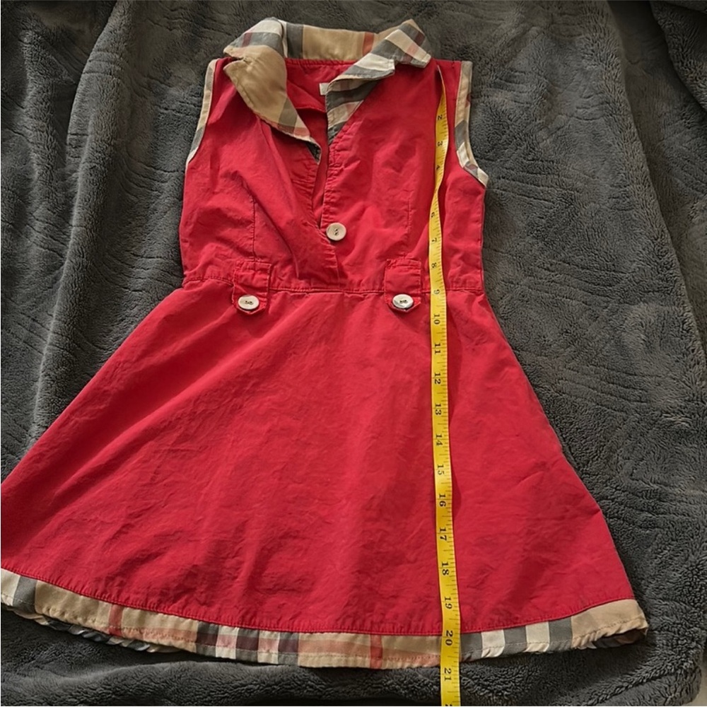 Burberry Red Garment with Plaid Accent size Large kids